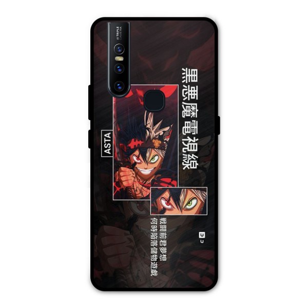 Asta Black Clover Metal Back Case for Vivo V15