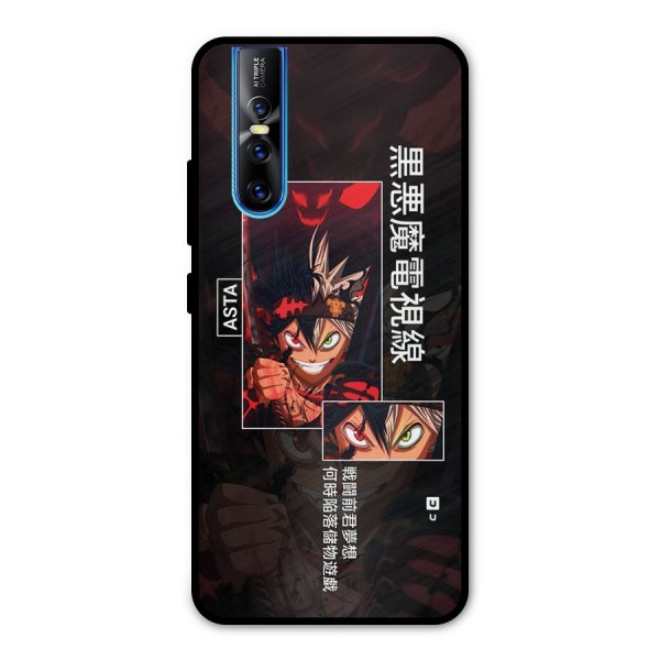 Asta Black Clover Metal Back Case for Vivo V15 Pro