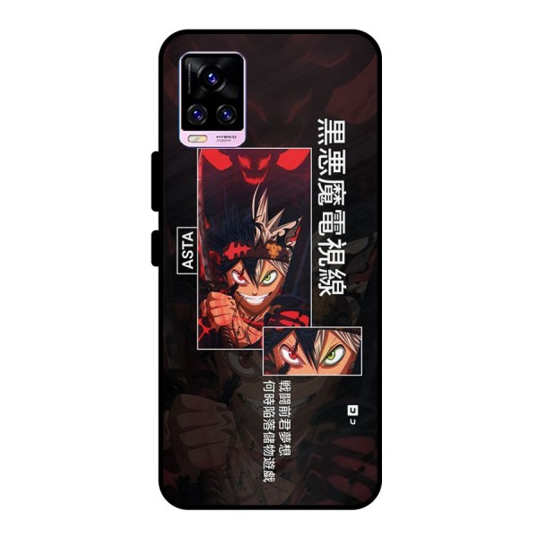 Asta Black Clover Metal Back Case for Vivo V20 Pro