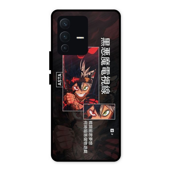 Asta Black Clover Metal Back Case for Vivo V23 5G