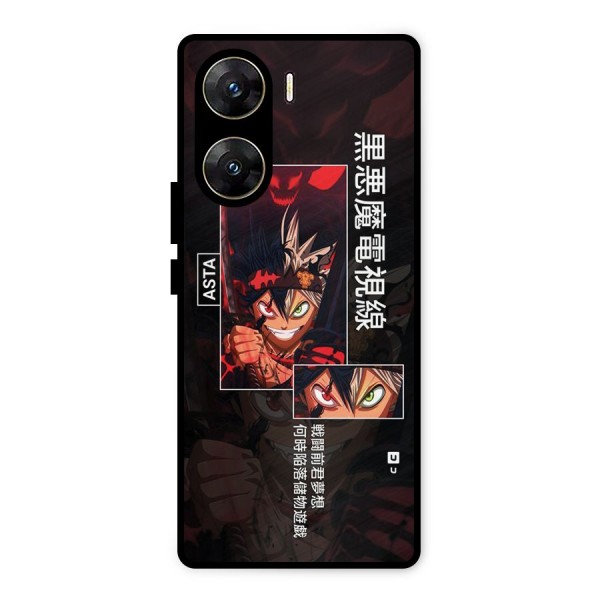 Asta Black Clover Metal Back Case for Vivo V29e