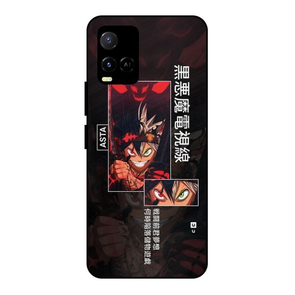 Asta Black Clover Metal Back Case for Vivo Y21