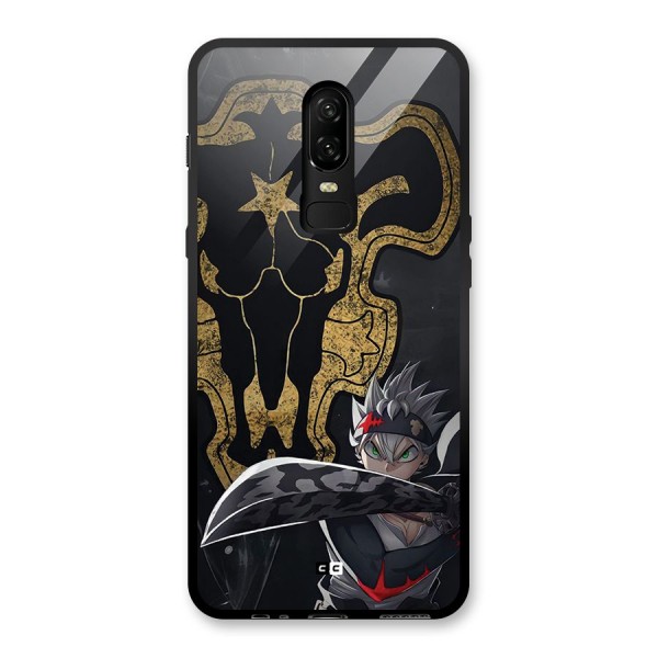Asta With Black Bulls Glass Back Case for OnePlus 6
