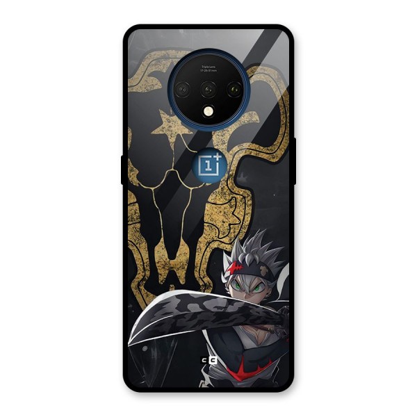 Asta With Black Bulls Glass Back Case for OnePlus 7T