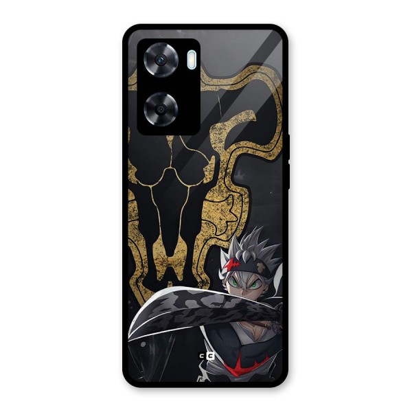 Asta With Black Bulls Glass Back Case for Oppo A77s