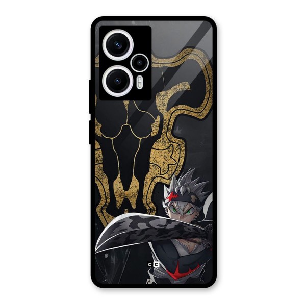 Asta With Black Bulls Glass Back Case for Poco F5