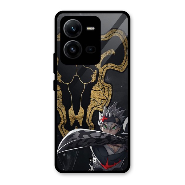 Asta With Black Bulls Glass Back Case for Vivo V25