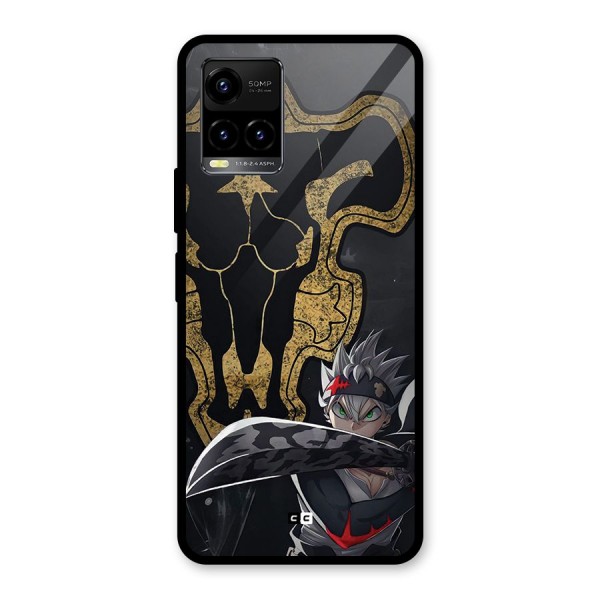 Asta With Black Bulls Glass Back Case for Vivo Y21T