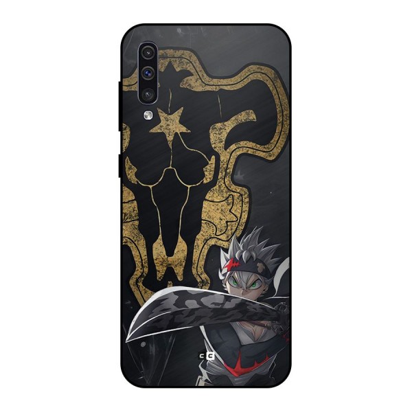 Asta With Black Bulls Metal Back Case for Galaxy A50