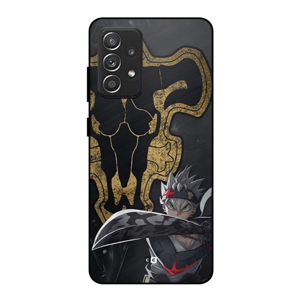 Asta With Black Bulls Metal Back Case for Galaxy A52