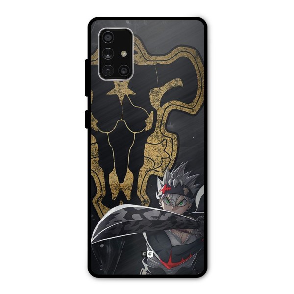 Asta With Black Bulls Metal Back Case for Galaxy A71