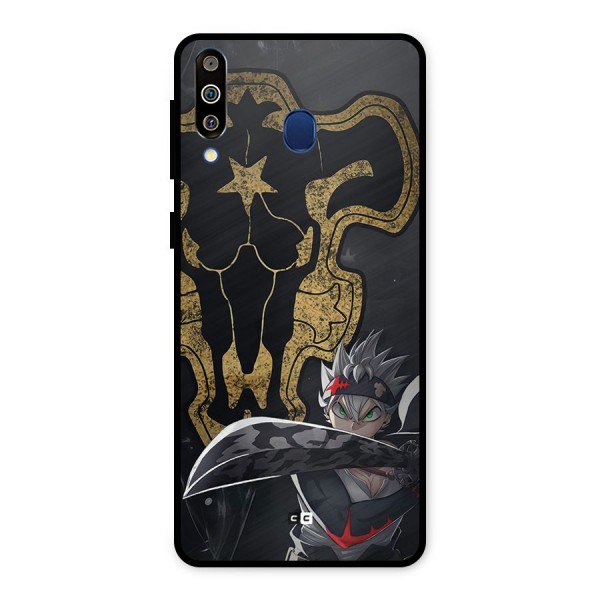 Asta With Black Bulls Metal Back Case for Galaxy M30