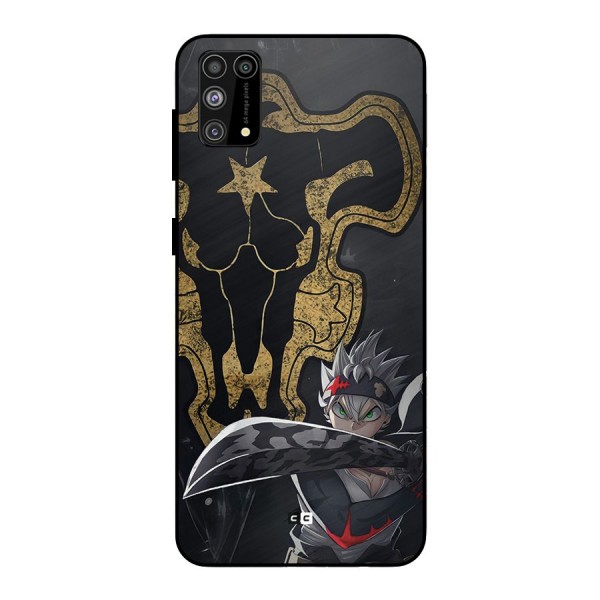 Asta With Black Bulls Metal Back Case for Galaxy M31