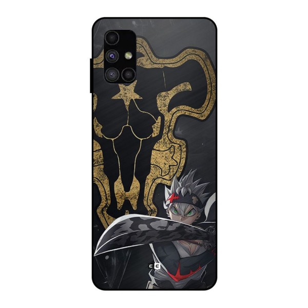 Asta With Black Bulls Metal Back Case for Galaxy M51