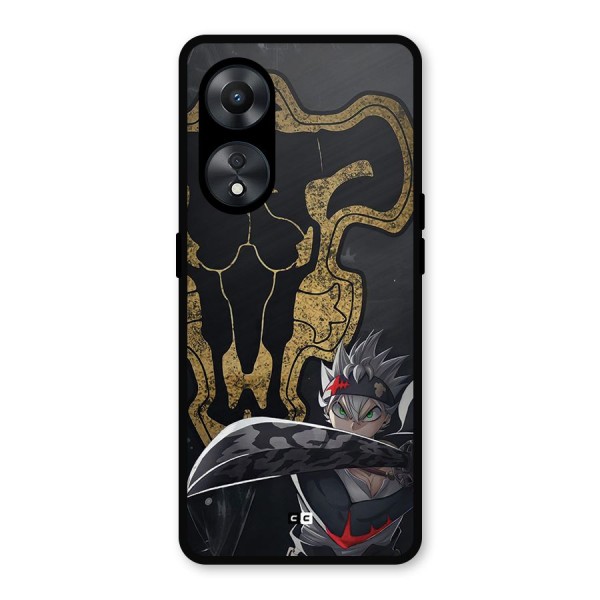 Asta With Black Bulls Metal Back Case for Oppo A78