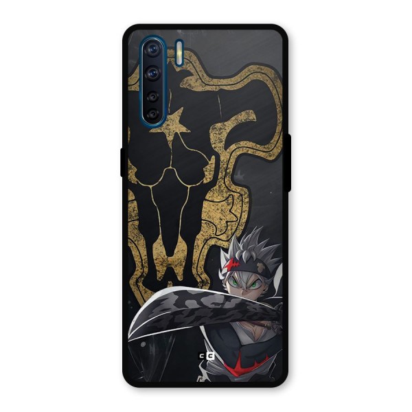 Asta With Black Bulls Metal Back Case for Oppo F15