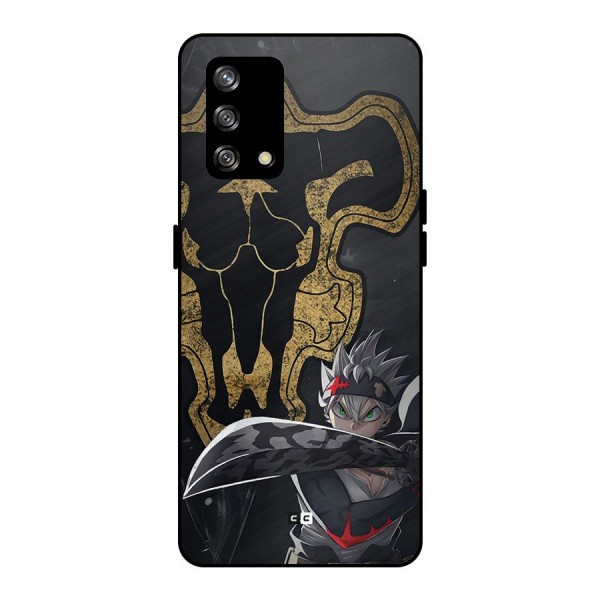 Asta With Black Bulls Metal Back Case for Oppo F19s