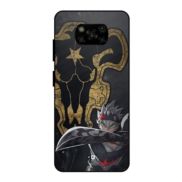 Asta With Black Bulls Metal Back Case for Poco X3