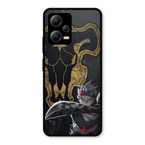 Asta With Black Bulls Metal Back Case for Poco X5