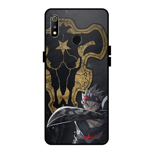 Asta With Black Bulls Metal Back Case for Realme 3