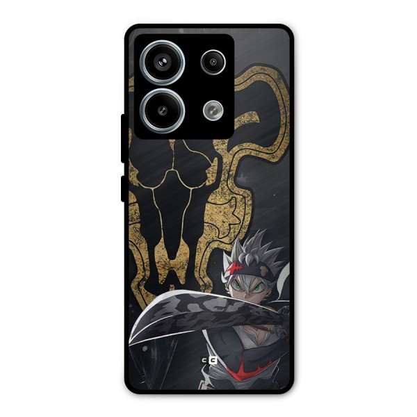 Asta With Black Bulls Metal Back Case for Redmi Note 13 Pro 5G