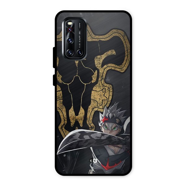 Asta With Black Bulls Metal Back Case for Vivo V19