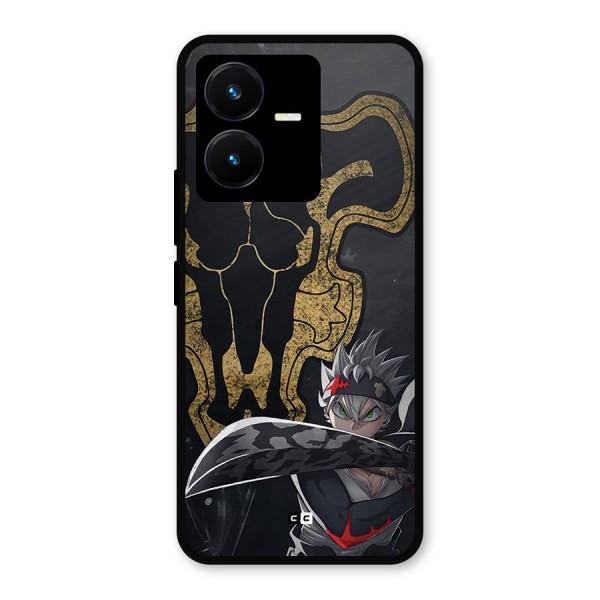 Asta With Black Bulls Metal Back Case for Vivo Y22s