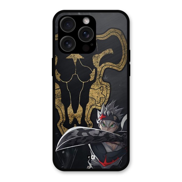 Asta With Black Bulls Metal Back Case for iPhone 15 Pro Max