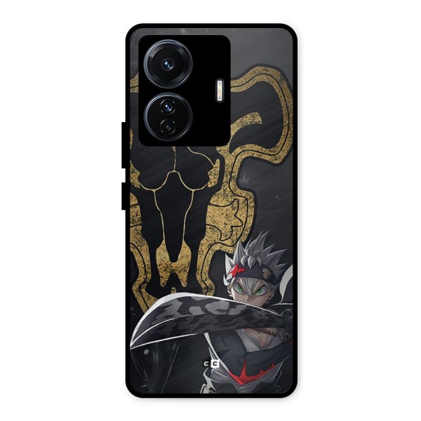 Asta With Black Bulls Metal Back Case for iQOO Z6