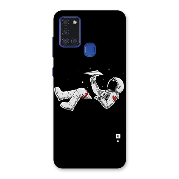 Astronaut Aeroplane Back Case for Galaxy A21s