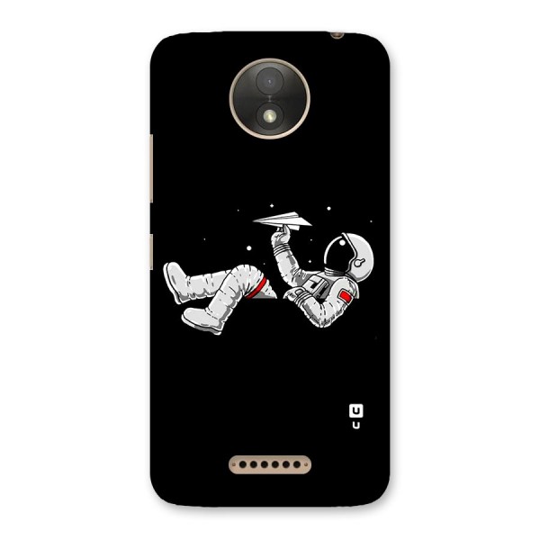 Astronaut Aeroplane Back Case for Moto C Plus