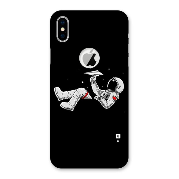 Astronaut Aeroplane Back Case for iPhone XS Logo Cut