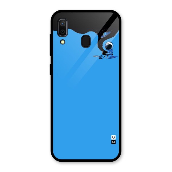 Astronaut Creativity Paint Sky Glass Back Case for Galaxy A30