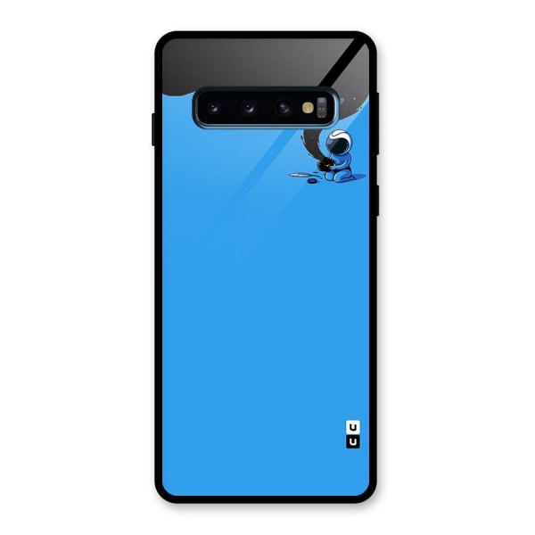 Astronaut Creativity Paint Sky Glass Back Case for Galaxy S10