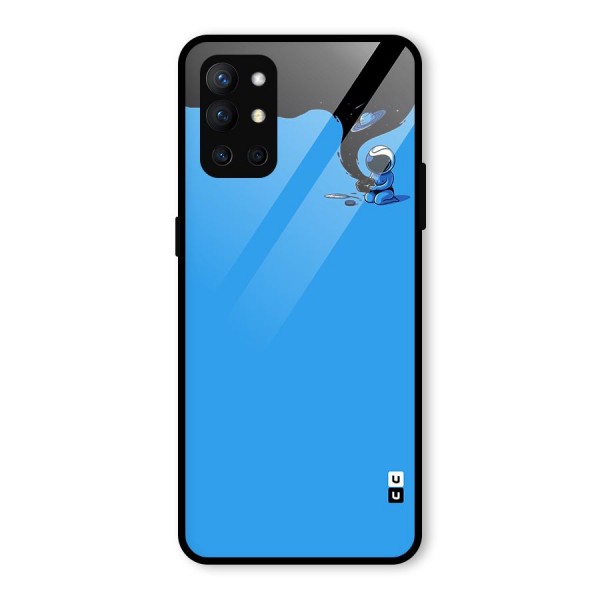 Astronaut Creativity Paint Sky Glass Back Case for OnePlus 9R