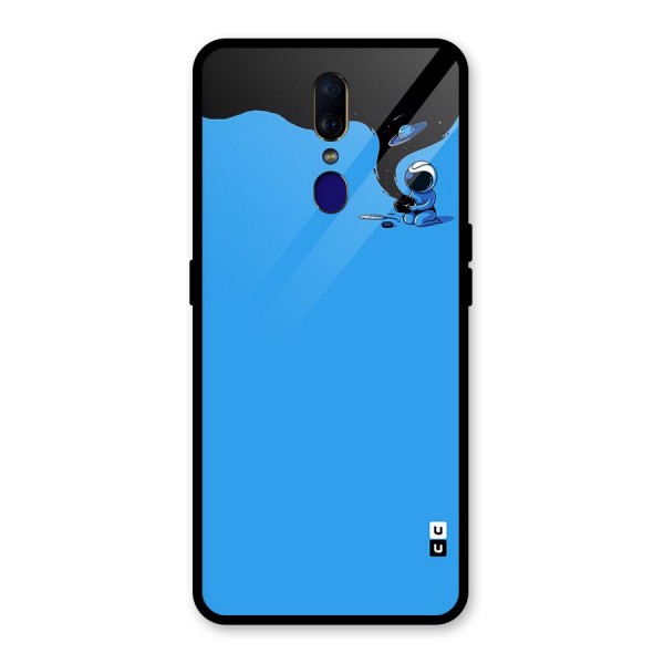 Astronaut Creativity Paint Sky Glass Back Case for Oppo F11