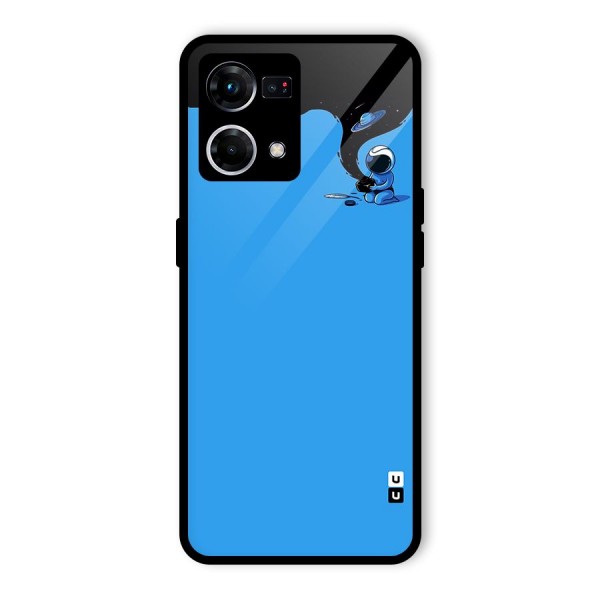 Astronaut Creativity Paint Sky Glass Back Case for Oppo F21 Pro 4G