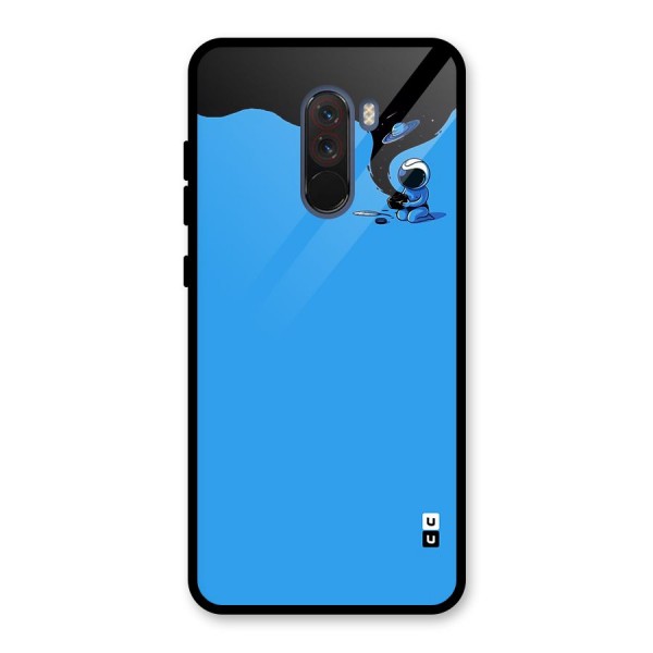 Astronaut Creativity Paint Sky Glass Back Case for Poco F1