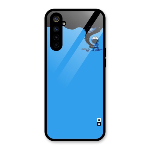 Astronaut Creativity Paint Sky Glass Back Case for Realme 6