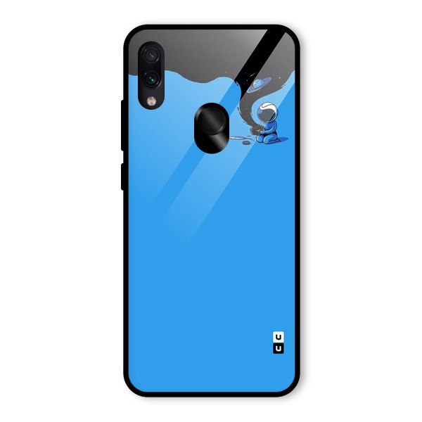 Astronaut Creativity Paint Sky Glass Back Case for Redmi Note 7S