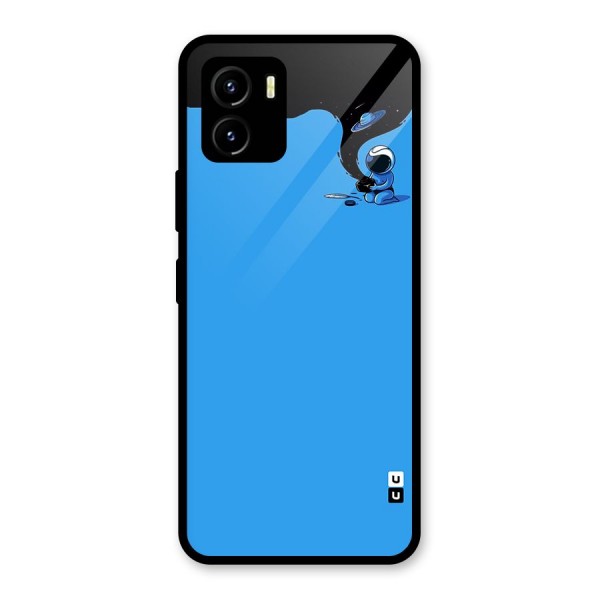 Astronaut Creativity Paint Sky Glass Back Case for Vivo Y15s