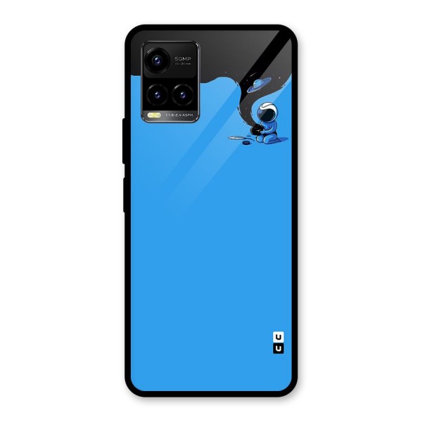 Astronaut Creativity Paint Sky Glass Back Case for Vivo Y21A