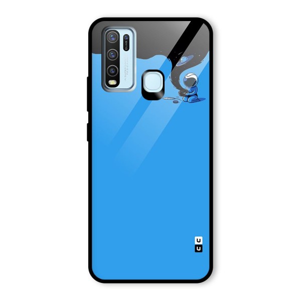 Astronaut Creativity Paint Sky Glass Back Case for Vivo Y30