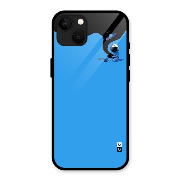 Astronaut Creativity Paint Sky Glass Back Case for iPhone 13