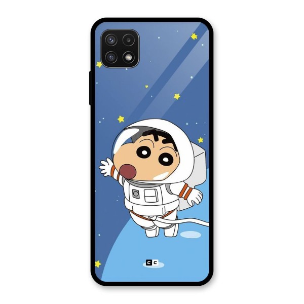 Astronaut Shinchan Glass Back Case for Galaxy A22 5G