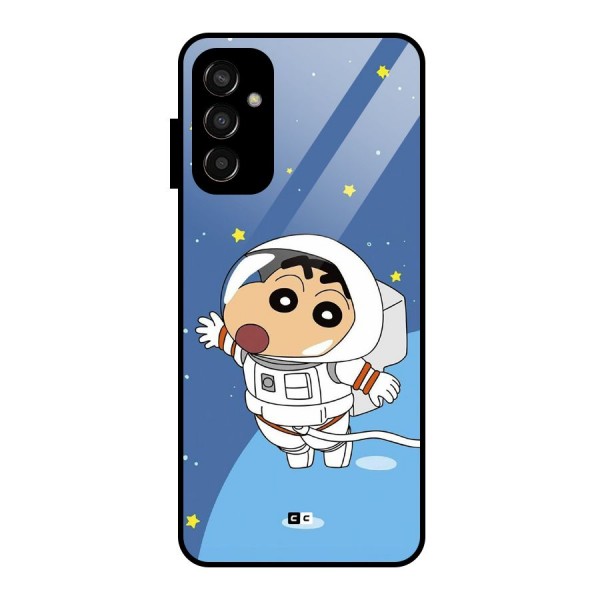 Astronaut Shinchan Glass Back Case for Galaxy F13