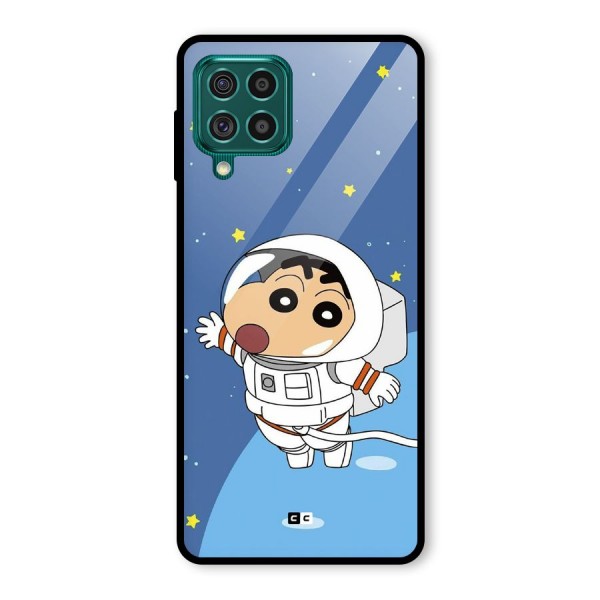 Astronaut Shinchan Glass Back Case for Galaxy F62