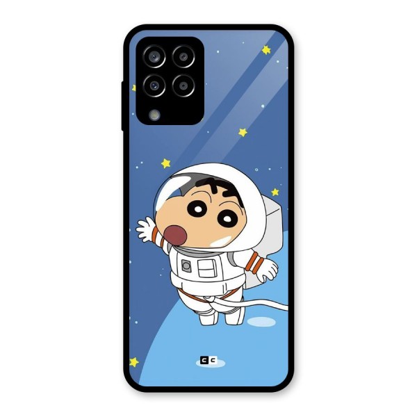 Astronaut Shinchan Glass Back Case for Galaxy M33