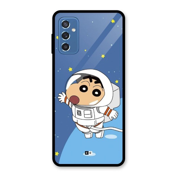 Astronaut Shinchan Glass Back Case for Galaxy M52 5G