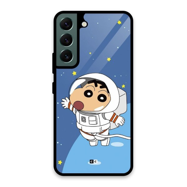 Astronaut Shinchan Glass Back Case for Galaxy S22 5G